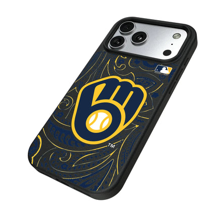 Milwaukee Brewers Paisley MagSafe Compatible Phone Case for Apple iPhone