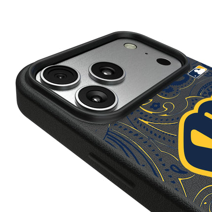 Milwaukee Brewers Paisley MagSafe Compatible Phone Case for Apple iPhone