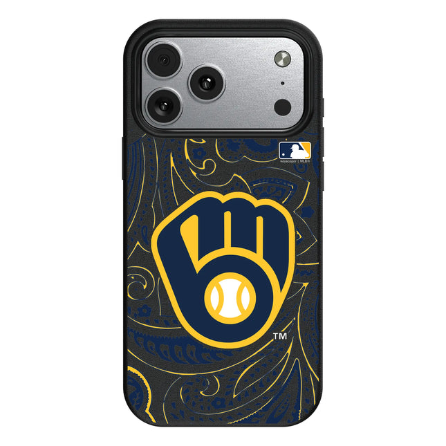 Milwaukee Brewers Paisley MagSafe Compatible Phone Case for Apple iPhone