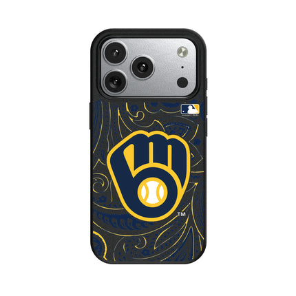 Milwaukee Brewers Paisley MagSafe Compatible Phone Case for Apple iPhone