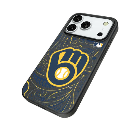 Milwaukee Brewers Paisley MagSafe Compatible Phone Case for Apple iPhone