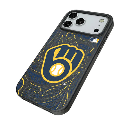 Milwaukee Brewers Paisley MagSafe Compatible Phone Case for Apple iPhone