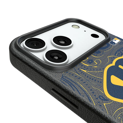 Milwaukee Brewers Paisley MagSafe Compatible Phone Case for Apple iPhone