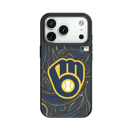 Milwaukee Brewers Paisley MagSafe Compatible Phone Case for Apple iPhone