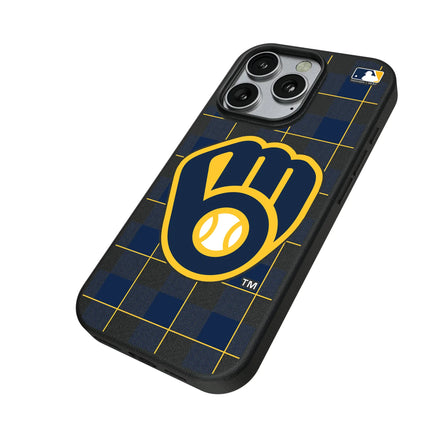 Milwaukee Brewers Plaid MagSafe Compatible Phone Case for Apple iPhone