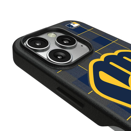 Milwaukee Brewers Plaid MagSafe Compatible Phone Case for Apple iPhone