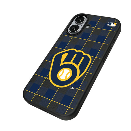 Milwaukee Brewers Plaid MagSafe Compatible Phone Case for Apple iPhone