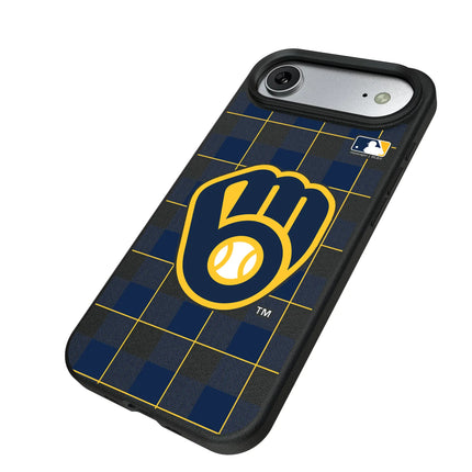 Milwaukee Brewers Plaid MagSafe Compatible Phone Case for Apple iPhone