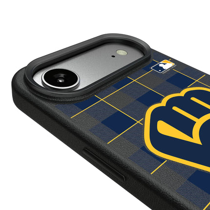 Milwaukee Brewers Plaid MagSafe Compatible Phone Case for Apple iPhone