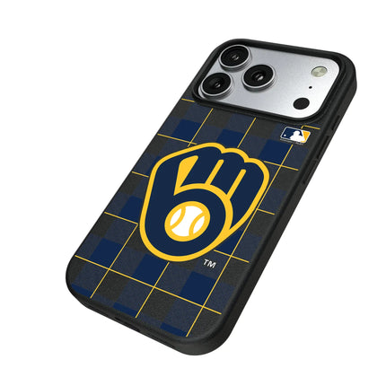 Milwaukee Brewers Plaid MagSafe Compatible Phone Case for Apple iPhone