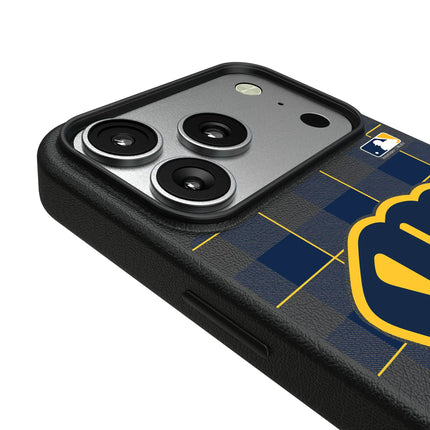 Milwaukee Brewers Plaid MagSafe Compatible Phone Case for Apple iPhone