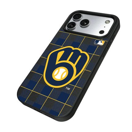 Milwaukee Brewers Plaid MagSafe Compatible Phone Case for Apple iPhone