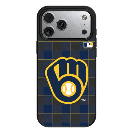 Milwaukee Brewers Plaid MagSafe Compatible Phone Case for Apple iPhone