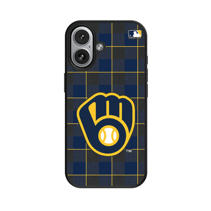 Milwaukee Brewers Plaid MagSafe Compatible Phone Case for Apple iPhone