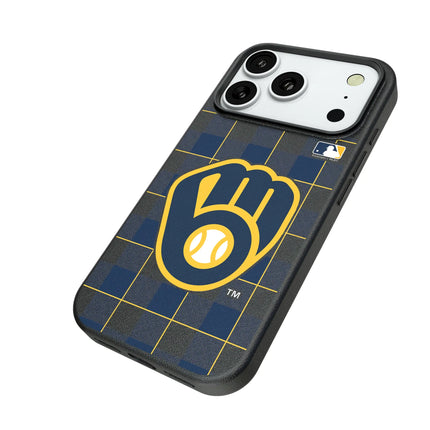 Milwaukee Brewers Plaid MagSafe Compatible Phone Case for Apple iPhone