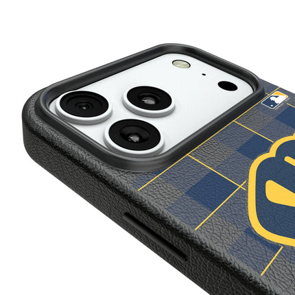 Milwaukee Brewers Plaid MagSafe Compatible Phone Case for Apple iPhone