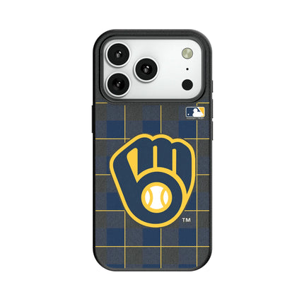 Milwaukee Brewers Plaid MagSafe Compatible Phone Case for Apple iPhone