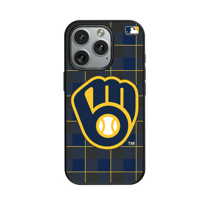 Milwaukee Brewers Plaid MagSafe Compatible Phone Case for Apple iPhone