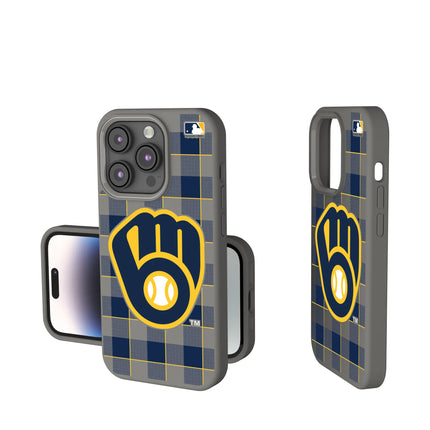 Milwaukee Brewers Plaid Soft Touch Phone Case for Apple iPhone