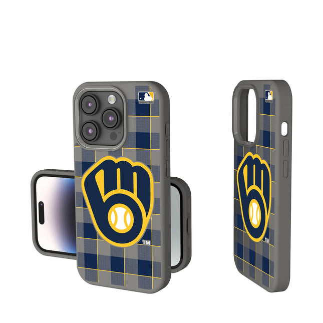 Milwaukee Brewers Plaid Soft Touch Phone Case for Apple iPhone