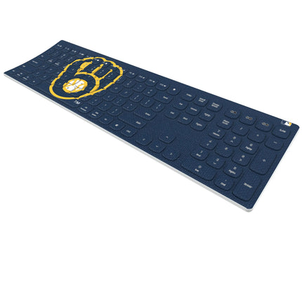 Milwaukee Brewers Solid Curved Wireless Keyboard