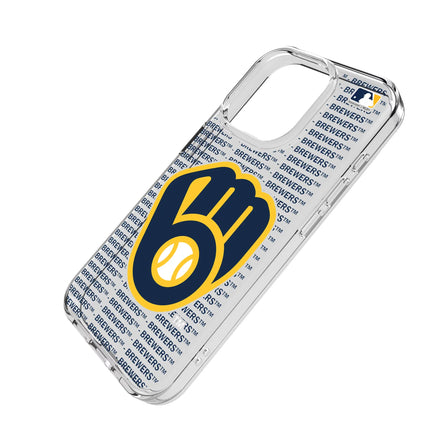 Milwaukee Brewers Text Backdrop Clear Phone Case for Apple iPhone