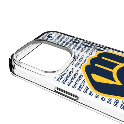Milwaukee Brewers Text Backdrop Clear Phone Case for Apple iPhone