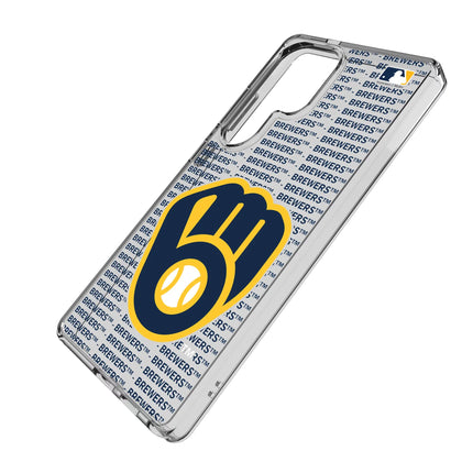 Milwaukee Brewers Text Backdrop Clear Phone Case for Samsung Galaxy