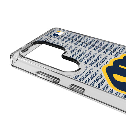 Milwaukee Brewers Text Backdrop Clear Phone Case for Samsung Galaxy