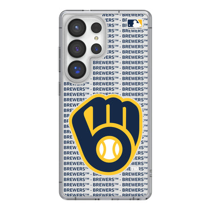 Milwaukee Brewers Text Backdrop Clear Phone Case for Samsung Galaxy