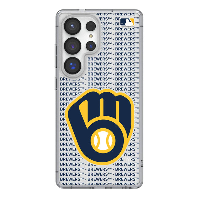 Milwaukee Brewers Text Backdrop Clear Phone Case for Samsung Galaxy