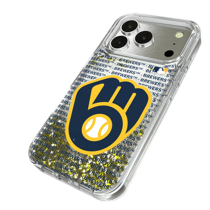 Milwaukee Brewers Text Backdrop Glitter Phone Case for Apple iPhone