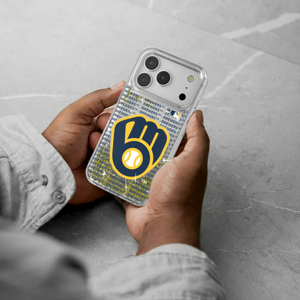 Milwaukee Brewers Text Backdrop Glitter Phone Case for Apple iPhone