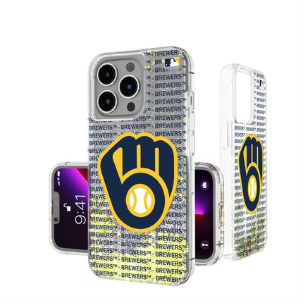 Milwaukee Brewers Text Backdrop Glitter Phone Case for Apple iPhone