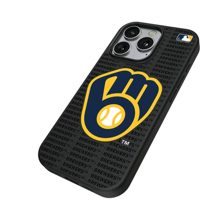 Milwaukee Brewers Text Backdrop MagSafe Compatible Phone Case for Apple iPhone