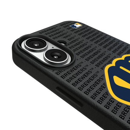 Milwaukee Brewers Text Backdrop MagSafe Compatible Phone Case for Apple iPhone