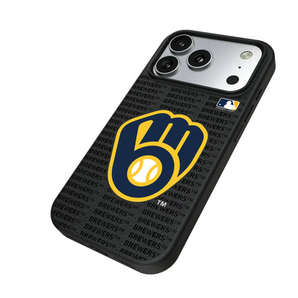 Milwaukee Brewers Text Backdrop MagSafe Compatible Phone Case for Apple iPhone