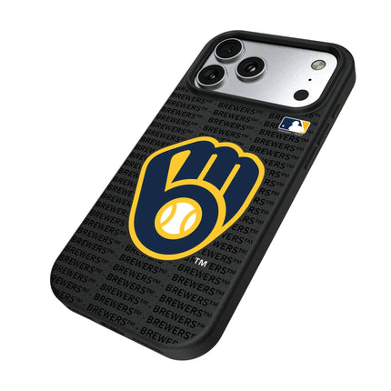 Milwaukee Brewers Text Backdrop MagSafe Compatible Phone Case for Apple iPhone
