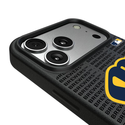 Milwaukee Brewers Text Backdrop MagSafe Compatible Phone Case for Apple iPhone