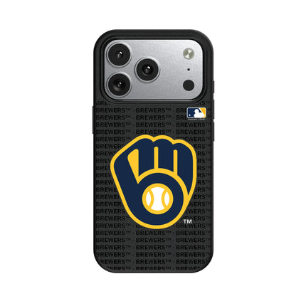 Milwaukee Brewers Text Backdrop MagSafe Compatible Phone Case for Apple iPhone