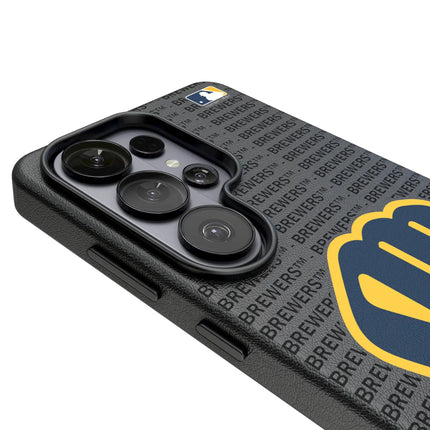 Milwaukee Brewers Text Backdrop MagSafe Compatible Phone Case for Samsung Galaxy