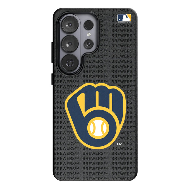 Milwaukee Brewers Text Backdrop MagSafe Compatible Phone Case for Samsung Galaxy