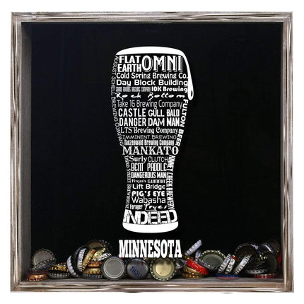 Minnesota Beer Typography Shadow Box