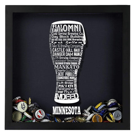 Minnesota Beer Typography Shadow Box