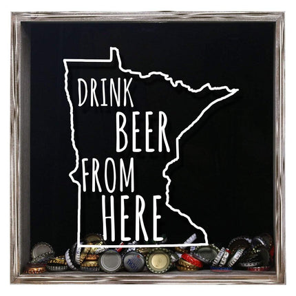 Minnesota Drink Beer From Here Beer Cap Shadow Box