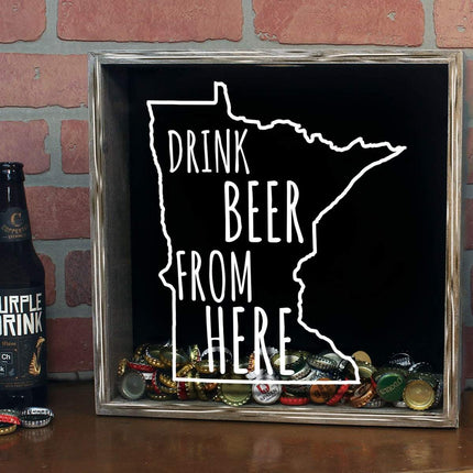 Minnesota Drink Beer From Here Beer Cap Shadow Box