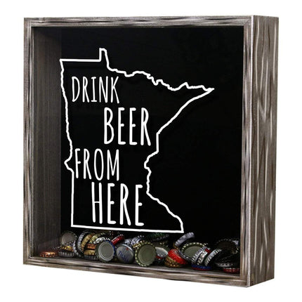 Minnesota Drink Beer From Here Beer Cap Shadow Box