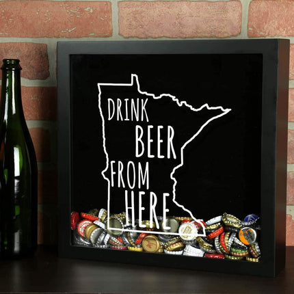 Minnesota Drink Beer From Here Beer Cap Shadow Box