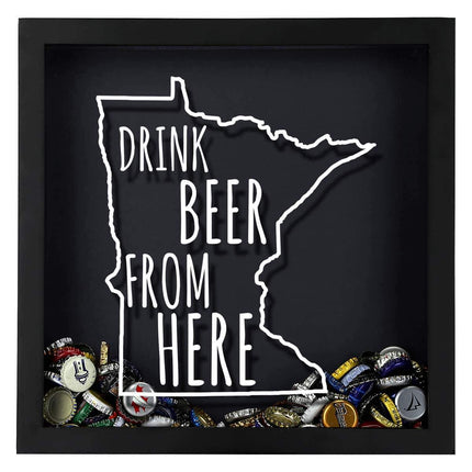Minnesota Drink Beer From Here Beer Cap Shadow Box