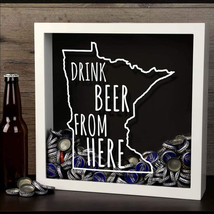 Minnesota Drink Beer From Here Beer Cap Shadow Box